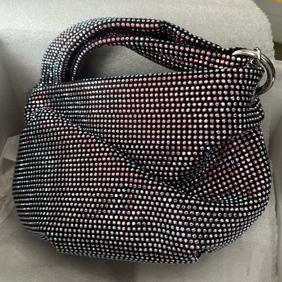 Jimmy Choo Bonny All Over Crystal Mini Top Handle Bag Hot Pink NWT - Picture 8 of 13